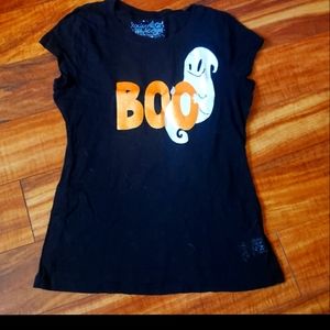 Halloween Boo Ghost black & orange x-large shirt